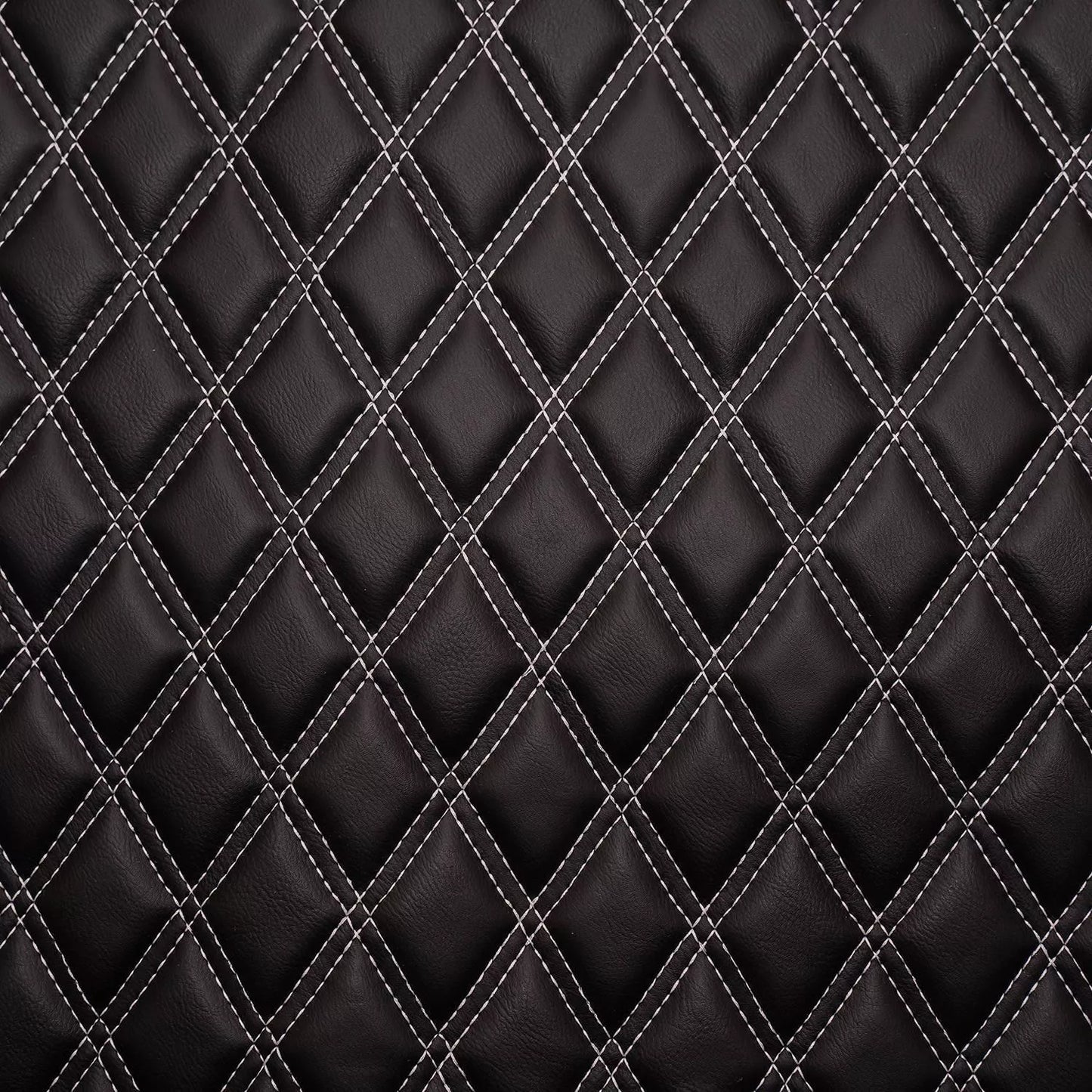 Double Diamond Stitch Faux Leather Automotive Seat Fabric 5mm Scrim Foam Backed