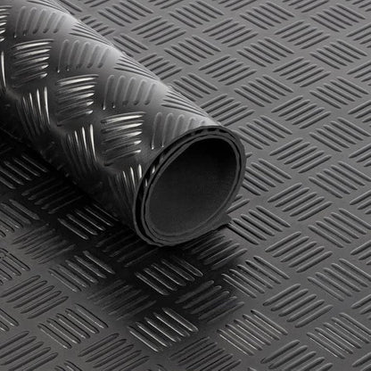 Rubber Flooring Heavy Duty Shock Absorbing Matting Bar Pattern (1.5m Wide Roll)