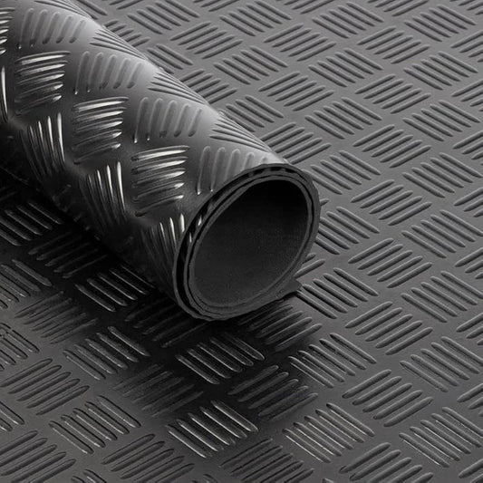 Rubber Flooring Heavy Duty Shock Absorbing Matting Bar Pattern (1.5m Wide Roll)