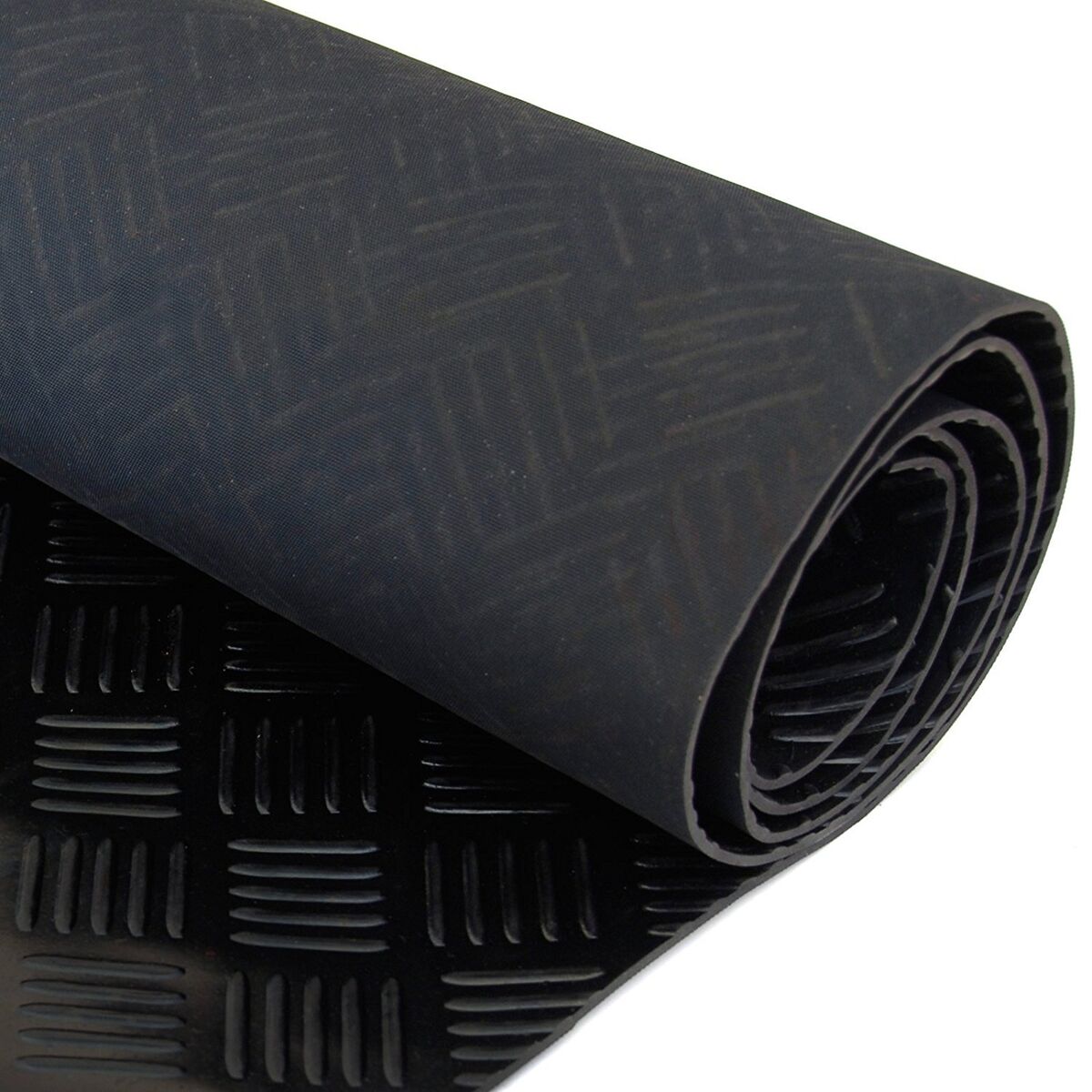 Rubber Flooring Heavy Duty Shock Absorbing Matting Bar Pattern (1.5m Wide Roll)