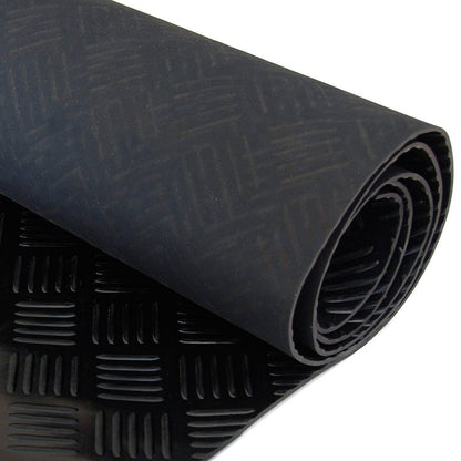 Rubber Flooring Heavy Duty Shock Absorbing Matting Bar Pattern (1.5m Wide Roll)