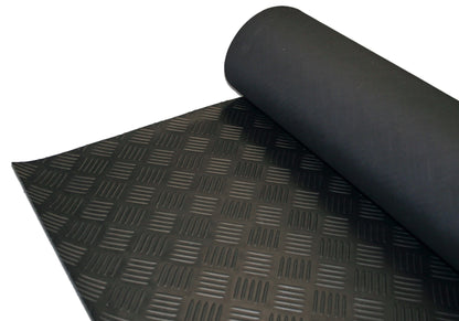 Rubber Flooring Heavy Duty Shock Absorbing Matting Bar Pattern (1.5m Wide Roll)