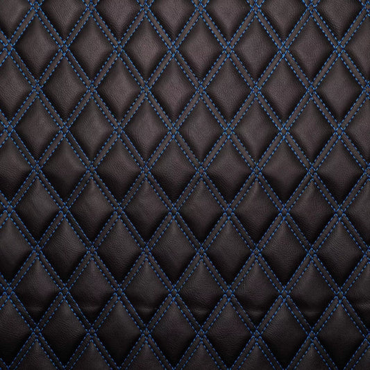 Blue Double Diamond Stitch Faux Leather Seat Fabric
