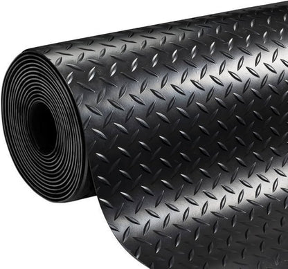 Rubber Flooring Checker Pattern Anti-Slip Thick Matting Rolls (3mm & 5mm)