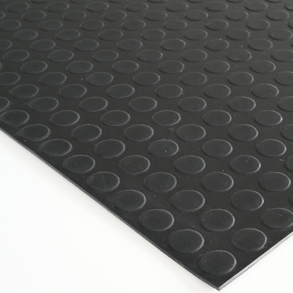 Rubber Flooring Coin Pattern Anti-Slip Thick Matting Rolls (3mm)