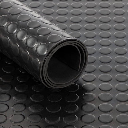 Rubber Flooring Coin Pattern Anti-Slip Thick Matting Rolls (3mm)