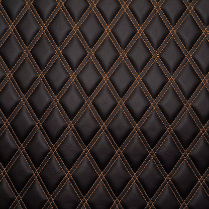 Double Diamond Stitch Faux Leather Automotive Seat Fabric 5mm Scrim Foam Backed