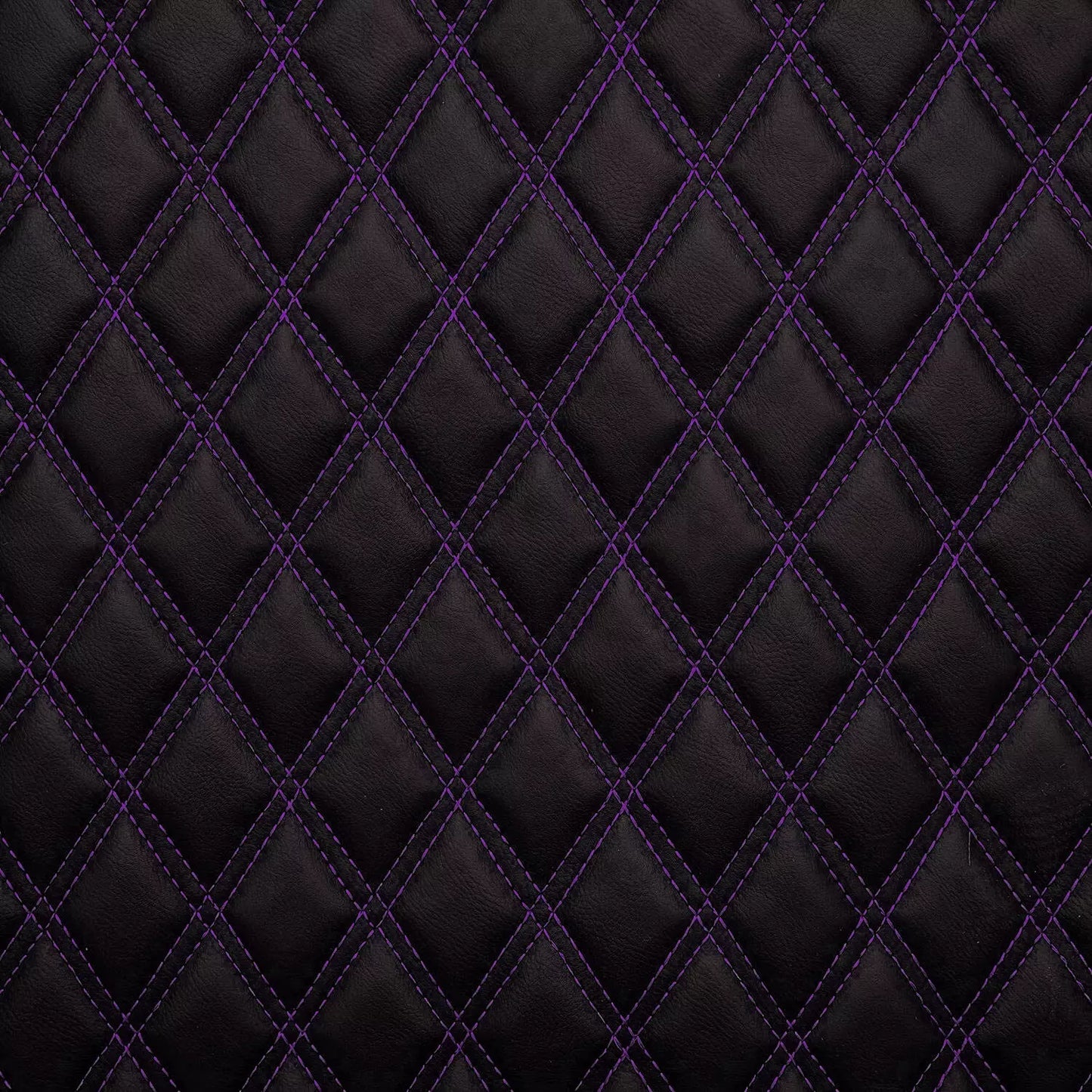 Double Diamond Stitch Faux Leather Automotive Seat Fabric 5mm Scrim Foam Backed