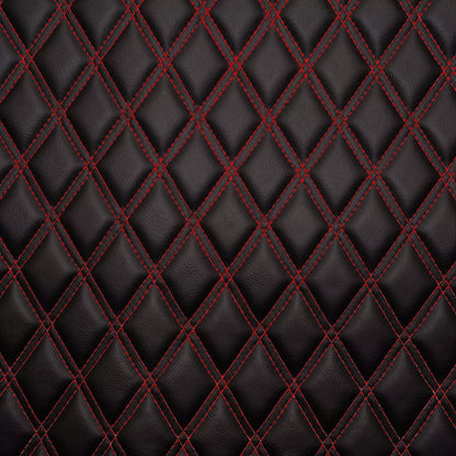 Double Diamond Stitch Faux Leather Automotive Seat Fabric 5mm Scrim Foam Backed