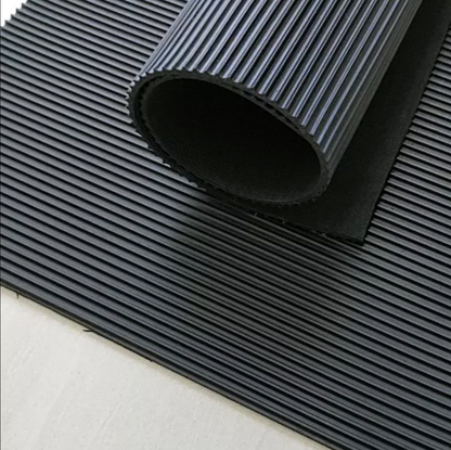 Rubber Flooring Anti-Slip Ribbed Pattern 3mm Thick Matting Rolls (1.5M Wide)