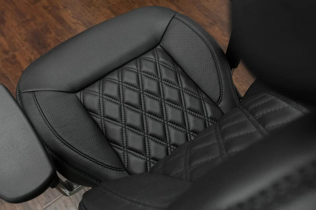 Double Diamond Stitch Faux Leather Automotive Seat Fabric 5mm Scrim Foam Backed